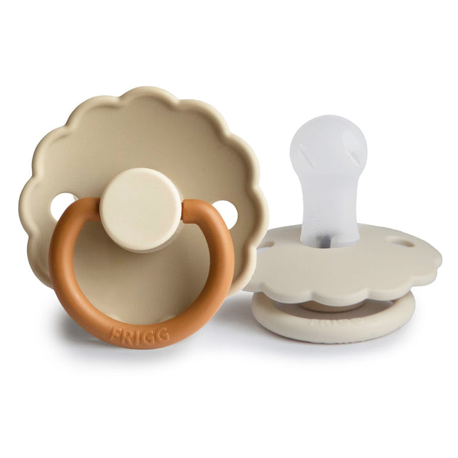 Frigg Smoczek Rozmiar 1 Daisy Blooming Desert/Cream Silicone 2-Pack