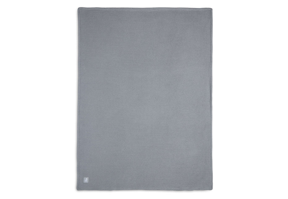 Jollein Kocyk do kołyski Basic Knit Stone Grey/Fleece 75x100cm