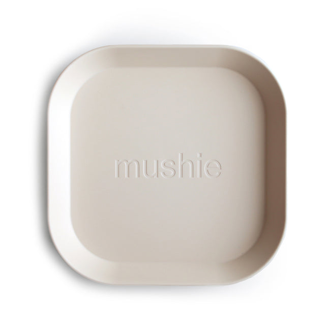 Mushie Baby Plate Square Ivory 2szt.