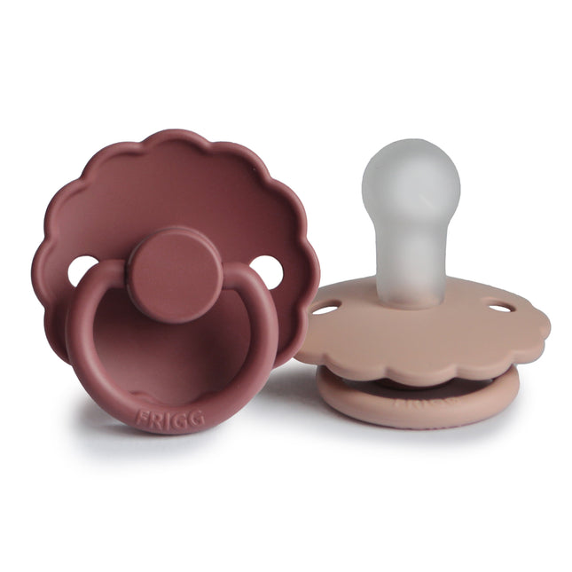 Frigg Smoczek Rozmiar 1 Daisy Baby Blush/Woodch Silicone 2-Pack