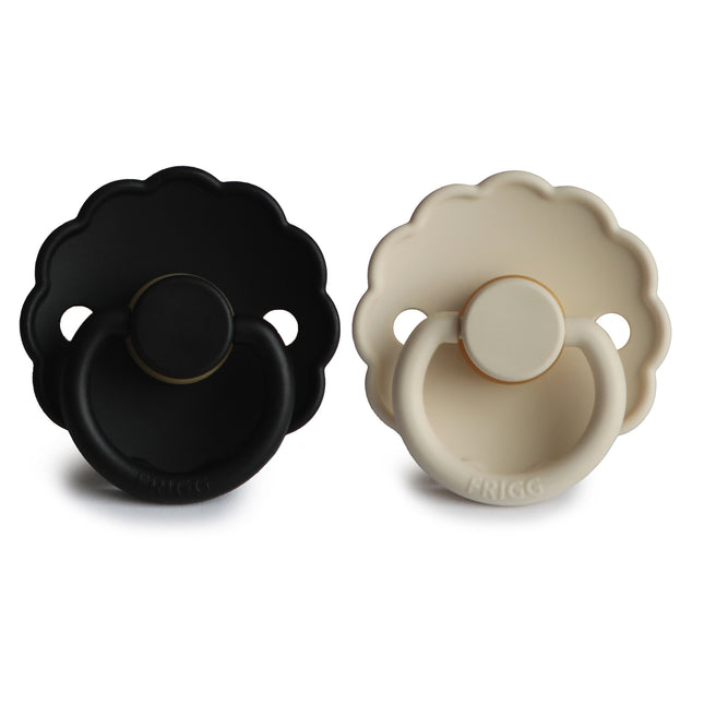 Frigg Smoczek Rozmiar 2 Daisy Cream/Jet Black Silicone 2-Pack