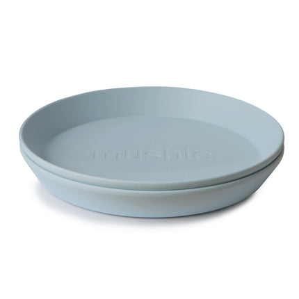 Mushie Baby Plate Round Powder Blue 2szt