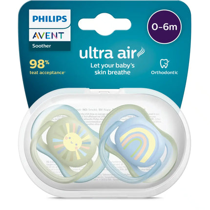 Smoczek Philips Avent +0 miesięcy Air Sun/Tęczowy chłopiec