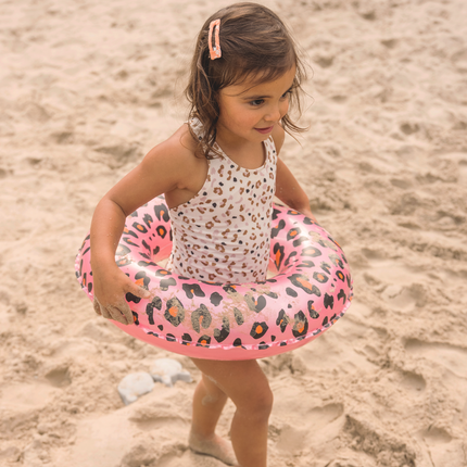 Dziecięca opaska do pływania Swim Essentials Leopard Print Pink 55Cm