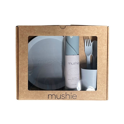 Zestaw naczyń dla dzieci Mushie Giftbox Round Powder Blue