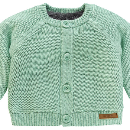 Noppies Baby Cardigan Teddy Lining Grey Mint