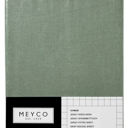 Meyco Prześcieradło Jersey Forest Green 60x120cm 2szt.