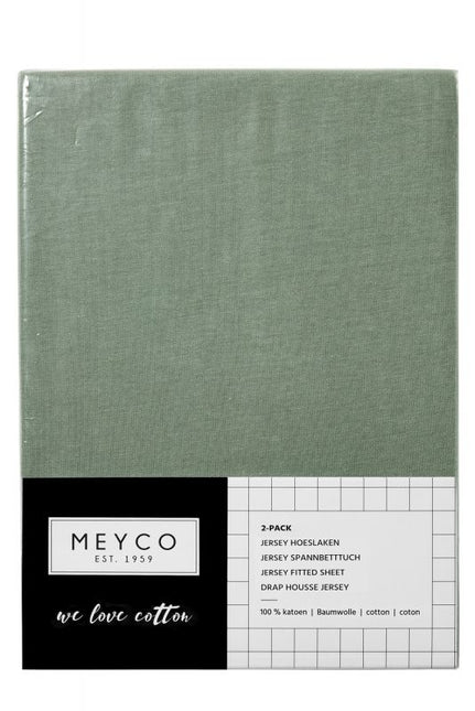 Meyco Prześcieradło Jersey Forest Green 60x120cm 2szt.