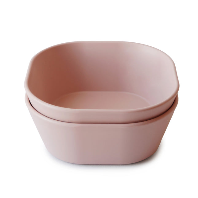 Mushie Baby Bowl Square Blush 2szt.