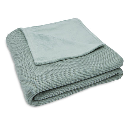 Jollein Koc do łóżka Basic Knit Forest Green/Fleece 100x150cm