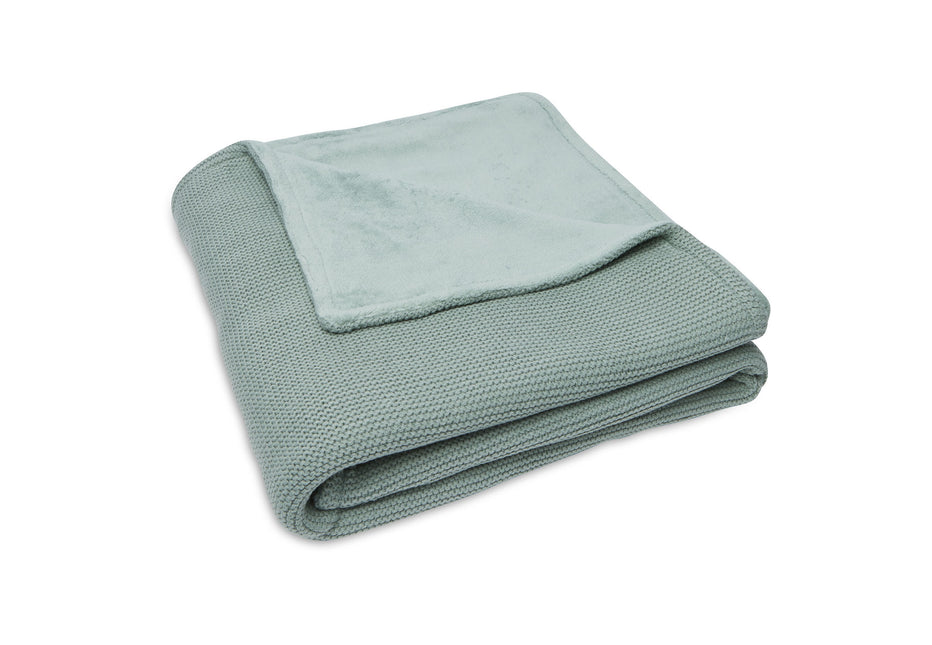 Jollein Koc do łóżka Basic Knit Forest Green/Fleece 100x150cm