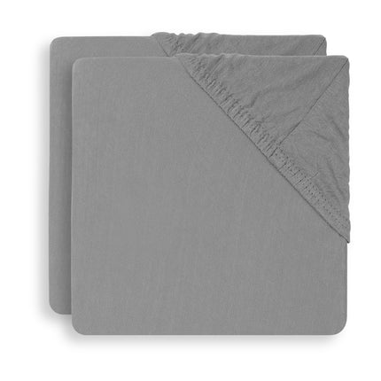 Jollein Prześcieradło Jersey Box Materac Storm Grey 75x95cm 2szt.