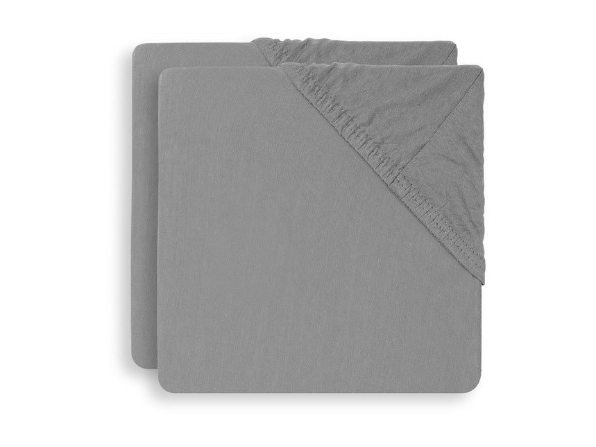 Jollein Prześcieradło Jersey Box Materac Storm Grey 75x95cm 2szt.