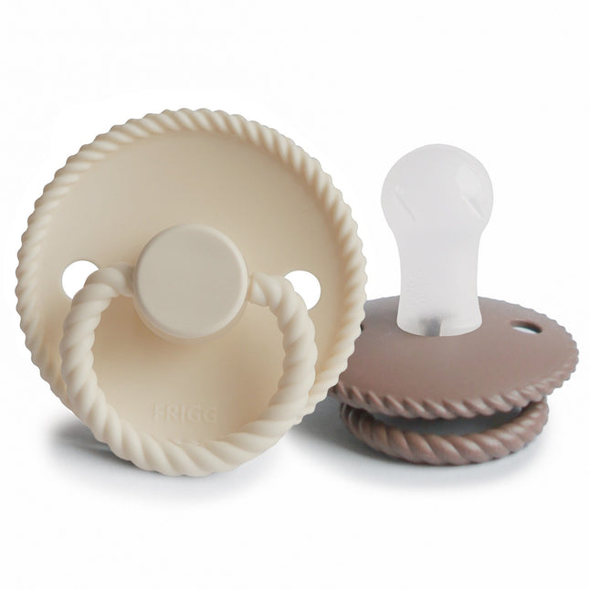 Frigg Smoczek Rozmiar 2 Rope Cream/Sepia Silicone 2-Pack