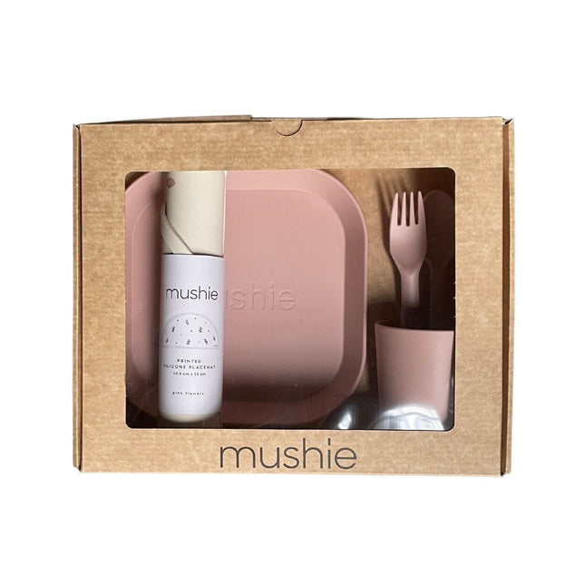 Zestaw naczyń dla dzieci Mushie Giftbox Square Blush