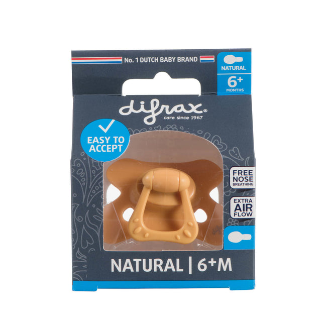 Difrax Smoczek uspokajający 6+ Uni Natural Honey Yellow