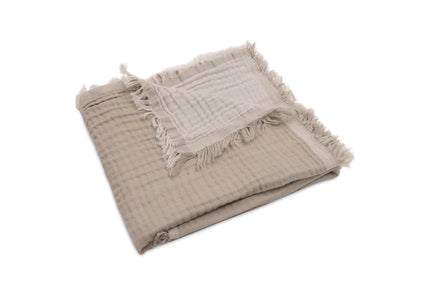 Jollein Cradle Blanket Fringe Olive Green/ Ivory 75X100cm