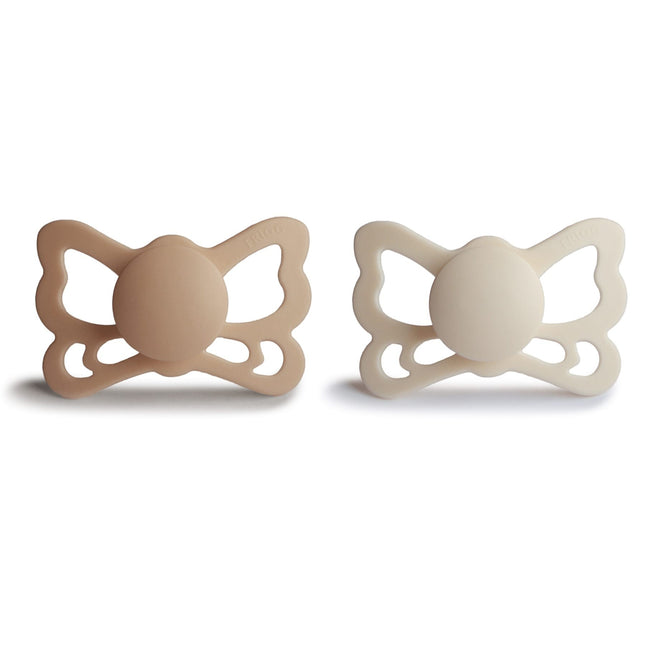 Frigg Smoczek Rozmiar 2 Butterfly Silky Satin/Cream Silicone 2-Pack