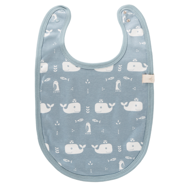 Fresk Bib Whale Blue Fog