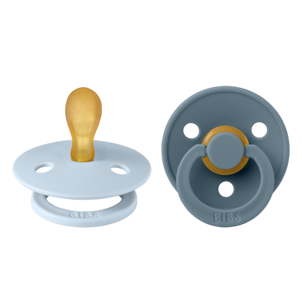 BIBS Smoczek rozmiar 2 lateksowy symetryczny dla niemowląt niebieski/petrol 2szt.
