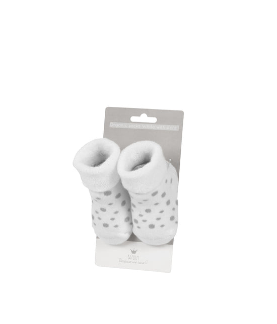 BamBam Babysocks Skarpetki w kropki białe