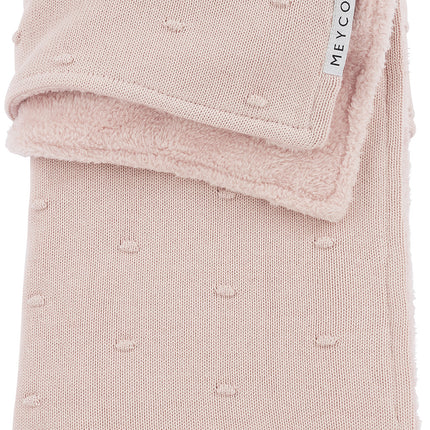 Koc na łóżko Meyco Teddy Mini Knots Soft Pink