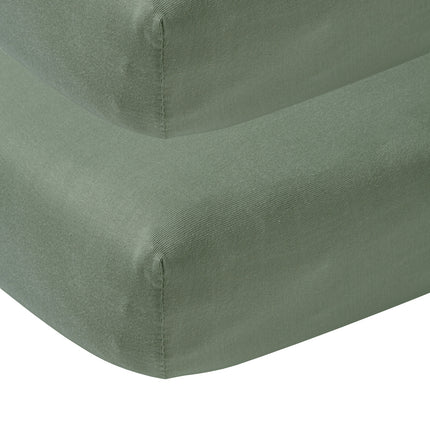 Meyco Prześcieradło Jersey Forest Green 40x80/90 cm 2 szt.