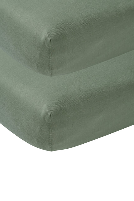 Meyco Prześcieradło Jersey Forest Green 40x80/90 cm 2 szt.