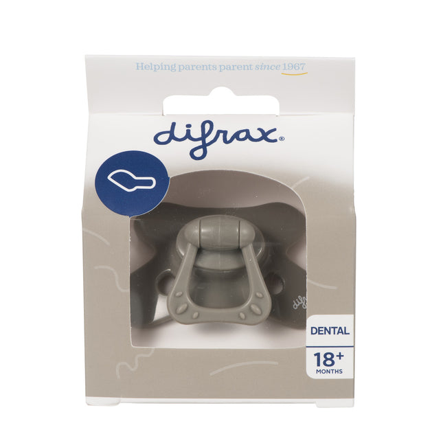 Difrax Smoczek 18+ Dental Uni Clay szary