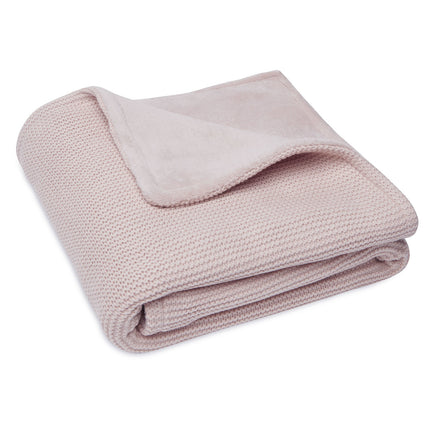 Jollein Kocyk do kołyski Basic Knit Pale Pink/Fleece 75x100cm