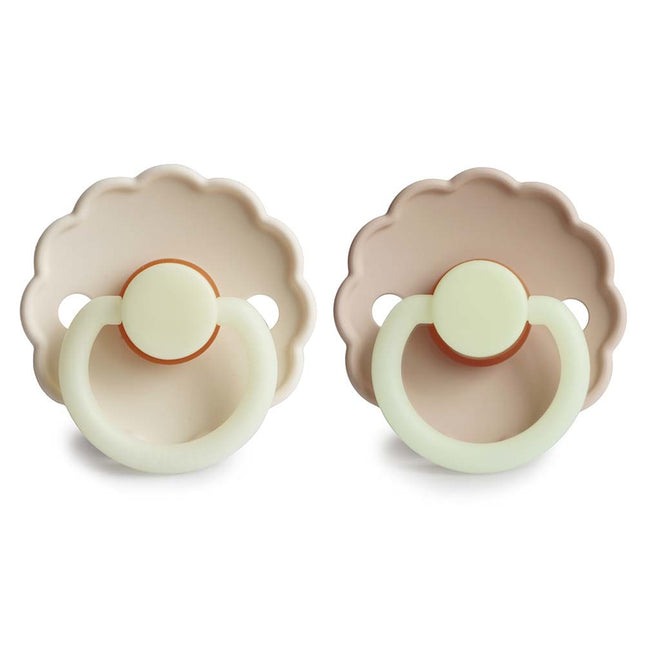 Frigg Smoczek Rozmiar 1 Daisy Night Croissant / Cream Silicone 2-Pack