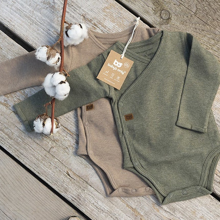 Baby's Only Romper z długim rękawem Melange Khaki