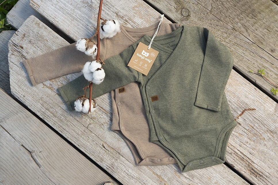 Baby's Only Romper z długim rękawem Melange Khaki