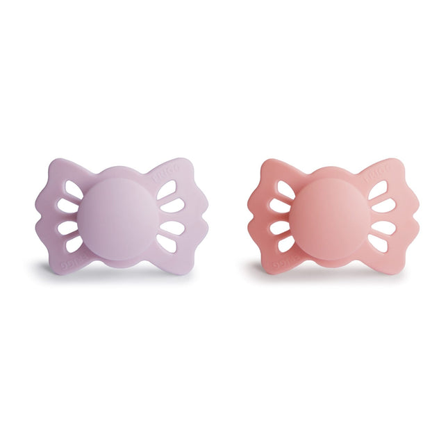 Smoczek uspokajający Frigg Rozmiar 1 Lucky Soft Lilac/Pretty Peach Silicone 2-Pack