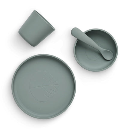 Zastawa stołowa dla dzieci Jollein Silicone Ash Green