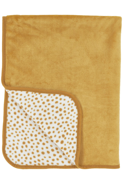 Meyco kocyk do kołyski Teddy Travel Blanket Cheetah Honey Gold