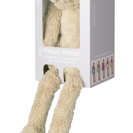 Happy Horse Cuddle Beige Królik Richie z lampką nocną i dźwiękiem 34 cm