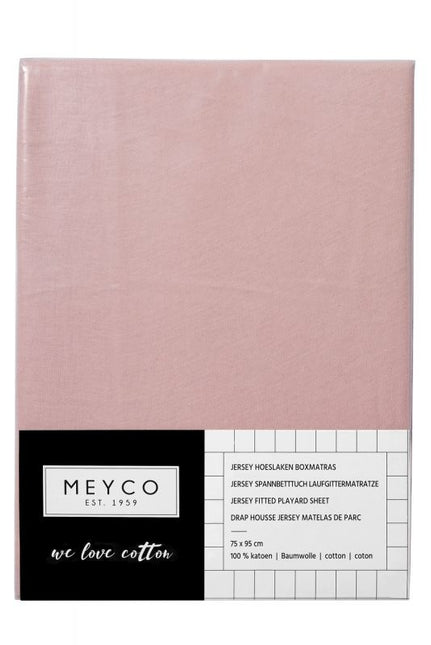 Meyco Prześcieradło Jersy Box Materac Old Pink 75x95cm