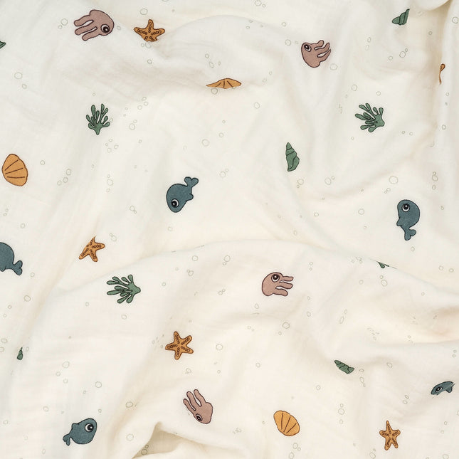 Done by Deer Wrap Blanket Baby Sea Friends Beige 100cm