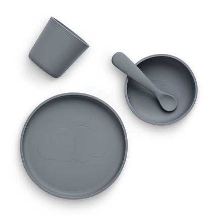 Zastawa stołowa dla dzieci Jollein Silicone Storm Grey