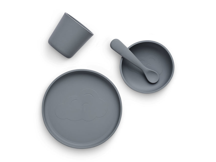 Zastawa stołowa dla dzieci Jollein Silicone Storm Grey