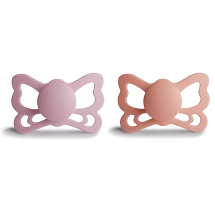 Frigg Smoczek Rozmiar 2 Butterfly Pretty Peach/Primrose Silicone 2-Pack