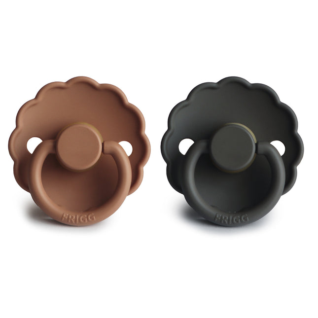 Smoczek uspokajający Frigg Rozmiar 1 Daisy Graph/Peach Bronze Silicone 2-Pack