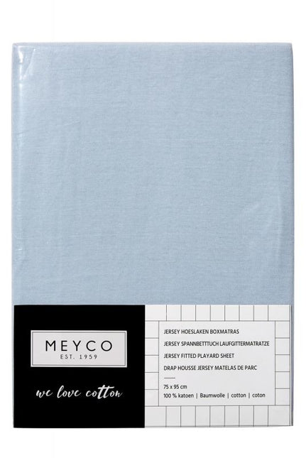 Meyco Prześcieradło Jersy Box Materac Jasnoniebieski 75x95cm