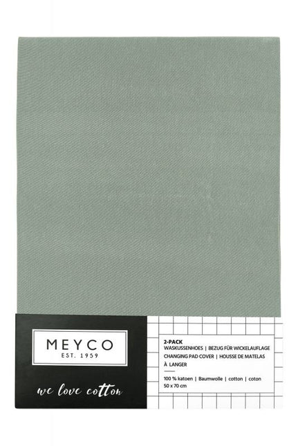 Meyco Pokrowiec na przewijak Basic Jersey Stone Green 2szt.