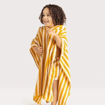 Swim Essentials Bathcape Baby Luxe Beach Yellow Stiped