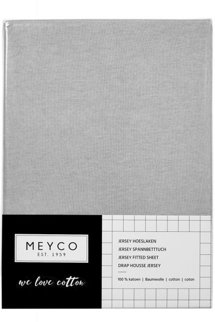 Meyco Prześcieradło Jersey Jasnoszare 70x140/150 cm