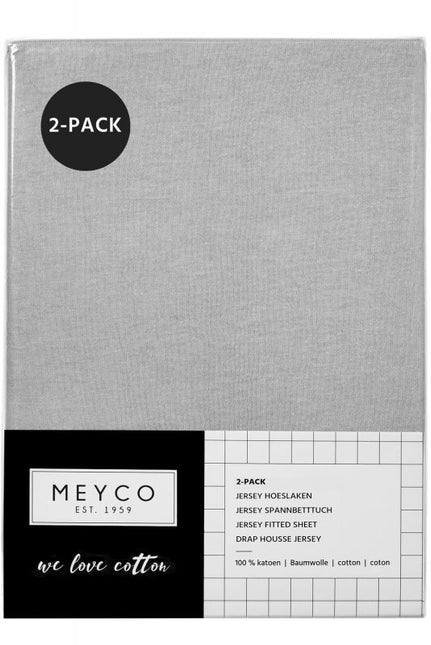 Meyco Prześcieradło Jersey Jasnoszare 40x80/90 cm 2szt