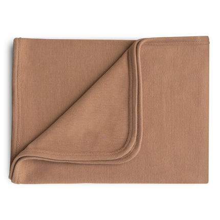 Mushie Cradle Blanket Ribbed Tan