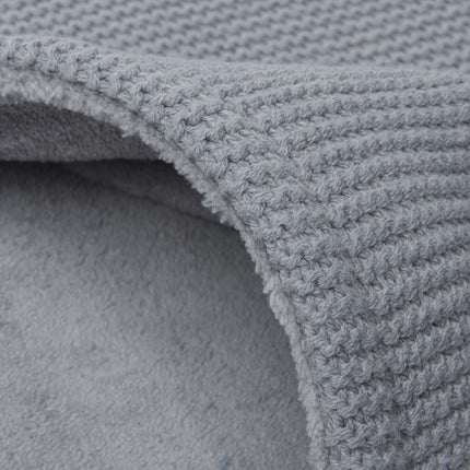 Jollein Koc do łóżka Basic Knit Stone Grey/Fleece 100x150cm